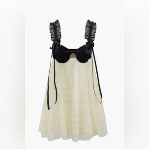 Frill Strap Floral Lace Backless Mini Dress